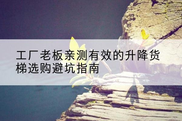 沙升降货梯怎么选-工厂老板亲测有效的升降货梯选购避坑指南